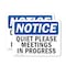Signmission Quiet Please Meetings In Progress, 10 in W x Rectangle, Vinyl Decal OS-2PACK-NS-D-710-L-17948 - alternate 1